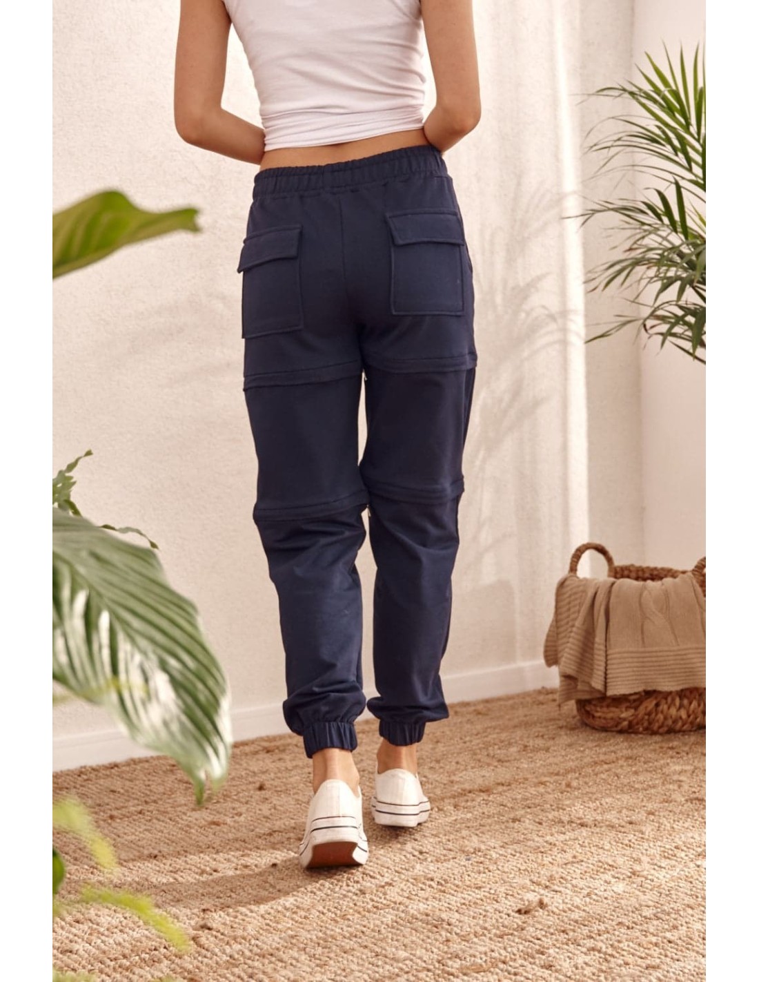 Navy blue three-piece trousers FI601 - Online store - Boutique